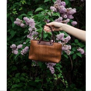 Fossil Woven Leather Satchel